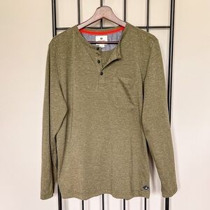 Sperry Green Long Sleeve Henley Shirt Sz M